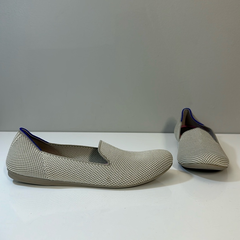Rothy’s The Loafer Linen Double Stitch Linen Beige Size 7